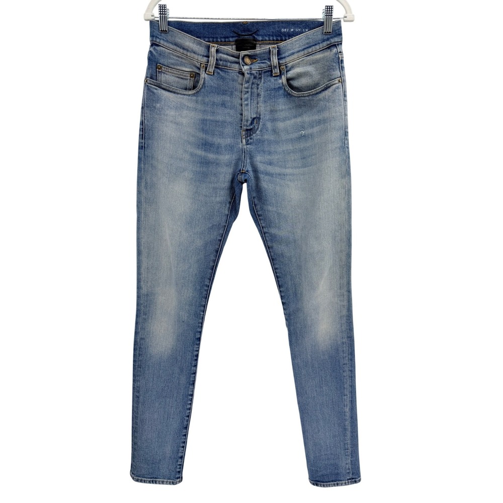 YSL Saint Laurent Slim Fit Jeans 30x34 Hydrangea Blue Minimalist Basic